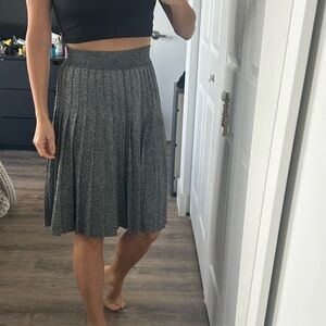 Levi's Pleated Silver A-Line Skirt XS